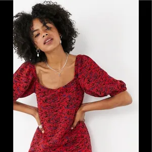Free People Red Sunset Puff Sleeve Mini Dress thumbnail 2