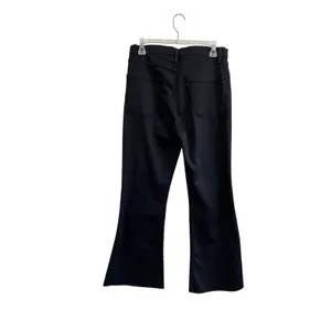 FRAME Le Crop Flare Jeans Black Raw Hem‎ Cropped High Rise Denim Size 30 thumbnail 2
