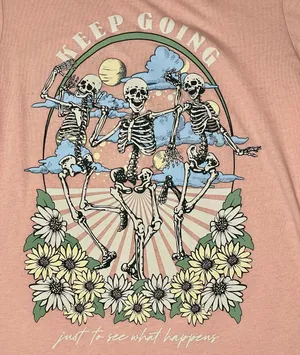 Zoe + Liv Peach Keep Going Skull Tee thumbnail 6