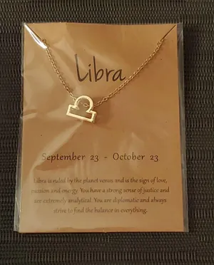 LIBRA Zodiac Sign Pendant Necklace thumbnail 1