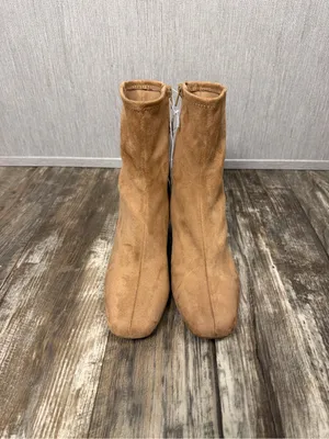 a new day Tan Block Heel Faux Suede Ankle Booties Size 9.5 thumbnail 16