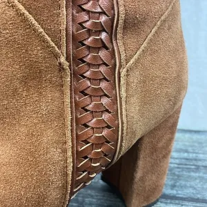 Kensie Brown Suede Bernadette Block Heel Side Zip Knee High Boots 8 thumbnail 6