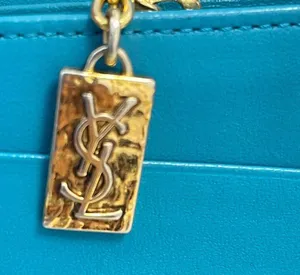 Yves Saint Laurent YSL Vintage Turquoise Compact Bifold Wallet - Preowned thumbnail 8