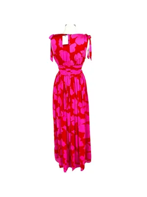Sugarlips Caribbean Crush Descanso Pleated Maxi Dress Pink Red Size Small NWT thumbnail 10