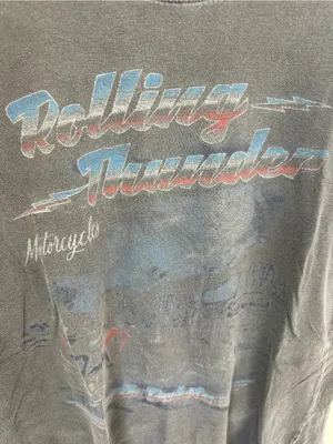 Freedom Highway Rolling Thunder Motorcycles Faded Graphic Tee - Dark Grey Size M thumbnail 5
