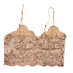 ZARA Romantic Lace Bralette Pink Mauve L thumbnail 3
