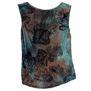 Sami & Jo Y2K 90s Velvet Floral Gothic Grunge Moody Sleeveless Blouse Size Medium thumbnail 4