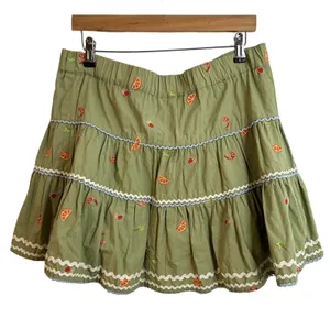 Roller Rabbit Ocaso Ashton Skirt Womens Size 36” XXS Green Fruit Shrimp Spritz thumbnail 3