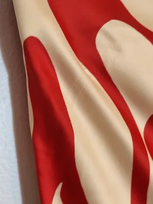 House of Harlow Red and Cream Tropical Print Satin Strapless Maxi Dress Size Med thumbnail 4