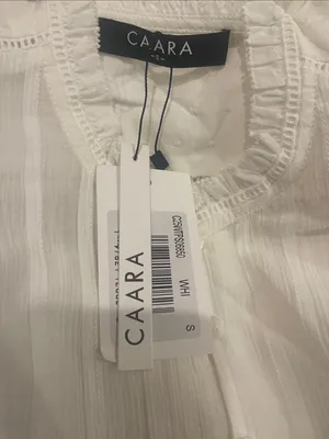 NWT Few Moda Nora Top size Small S White long sleeve CAARA blouse shirt thumbnail 5