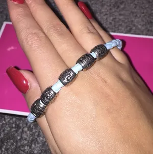 Blue Braided Boho Leather Bracelet thumbnail 3