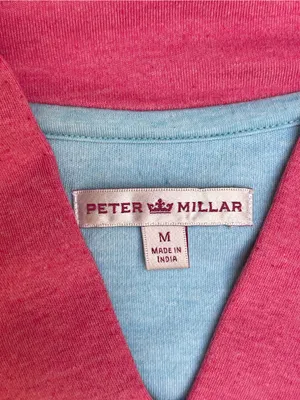 Peter Millar Women’s Heathered Pink V-Neck Shawl Collar pullover sweatshirt M thumbnail 2