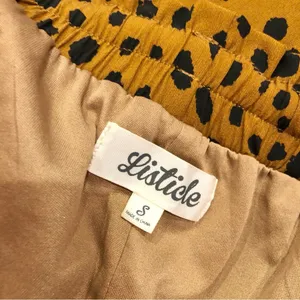 Listicle Animal Cheetah Print Dot Wide‎ Leg Pull on Pants brown size small thumbnail 3