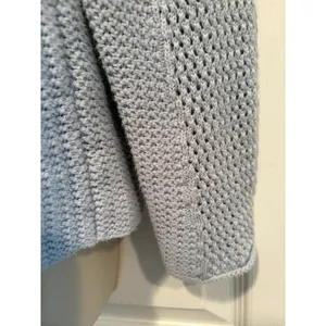 Pendleton Light Blue Cotton Knit Sweater Textured Minimalist Pullover L thumbnail 8