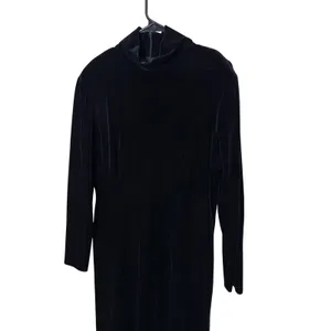 Vintage KC Spencer Black Velvet Mock Neck Long Sleeve Maxi‎ Dress Size 14 thumbnail 2