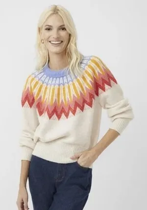 Zeagoo Women's Crewneck Pullover Sweater Long Sleeve Knit Cream S thumbnail 1