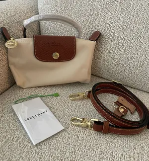 NWT Longchamp Le Pliage Mini Paper with Strap thumbnail 1