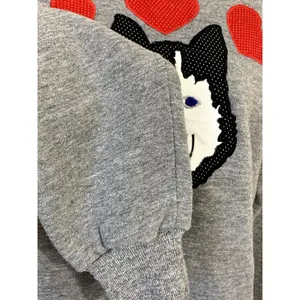 Vintage Russell Athletic Womens Small Sweatshirt Husky Dog‎ Gray 90s USA Hearts thumbnail 8