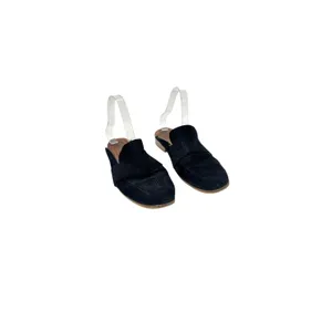 Free People At Ease Black Embossed Suede Loafer Mules 39.6 thumbnail 2