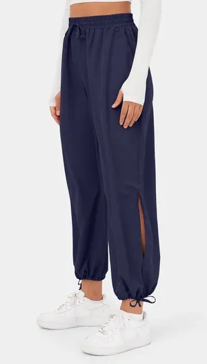 Breezeful High Waisted Drawstring Side Pocket Split Hem Joggers Small thumbnail 1