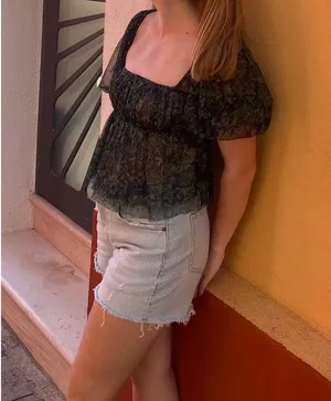 Green Free People Top thumbnail 2