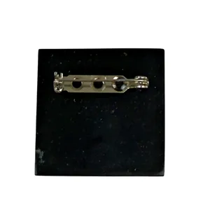 Vintage Lee Sands Sand Art Silver Inlay Quilt Square Deco Pattern Brooch Pin thumbnail 2