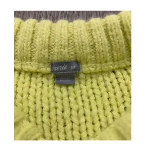 Aerie Women’s Chunky Cable Knit Sweater Small Lime Green Cozy thumbnail 3