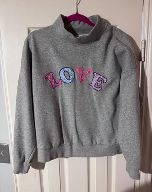 JoyLab LOVE mock neck sweatshirt thumbnail 1