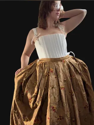 Gold rococo 18th century dress Size L thumbnail 4