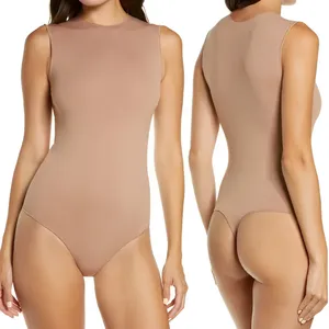 Skims Womens Minimalist‎ Essential Crewneck Sleeveless Bodysuit XXS / XS Taupe thumbnail 2