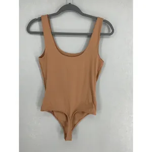 Express Womens Bodysuit Body Contour Scoop Neck Tan S thumbnail 3