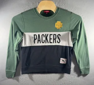 2079 | Mitchell & Ness Green Bay Packers Women M Throwback Colorblock Sweatshirt thumbnail 1