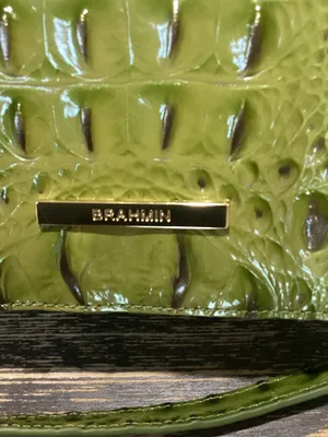 Brahmin Danica Olive Green Melbourne Ombre Croc-Embossed Leather Crossbody Bag thumbnail 2