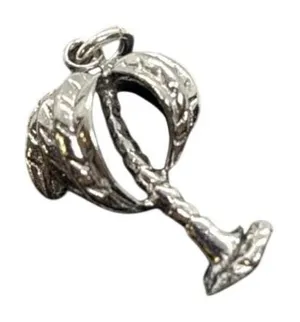 Vintage Palm Tree Tropical Charm Pendant Sterling‎ 925 Silver 1960s 3.1g 3D thumbnail 1