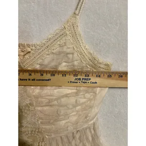 Ryu Cream Whimsical‎ Lace Swiss Dot Tulle Midi Dress Smocked Back NWT Large thumbnail 8