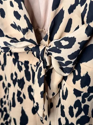 Baltic Born Poppy Satin Midi Dress Animal Print nwt thumbnail 4