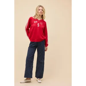 Daydreamer LA 5 Star Raglan Racing V-Neck Sweatshirt Red Size Small NWOT $124 thumbnail 2
