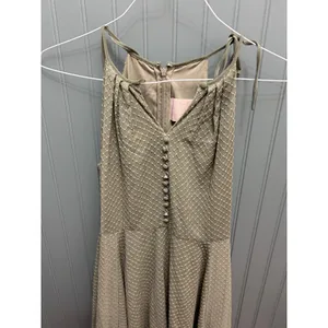 Gal Meets Glam Sage Green Lattice Swiss Dot Halter Fit & Flare Dress Size 0 thumbnail 2