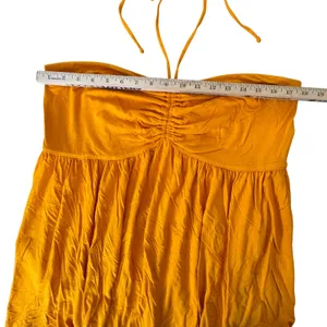 Y2K Halter Tube Top Mustard‎ Yellow XL Babydoll Flowy Coastal Cowgirl Festival thumbnail 6