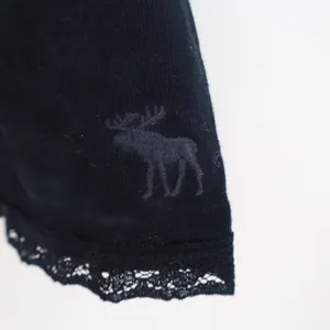 Abercrombie & Fitch Black Lace Racerback Tank Top Ruffle Trim Small thumbnail 2