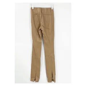 ZARA Faux Leather Skinny Pants Women's‎ Size XS Tan Minimalist Chic thumbnail 3