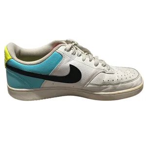 Nike‎ Court Vision Low Womens White Teal Neon Yellow Sneakers CZ9352-100 Size 11 thumbnail 9