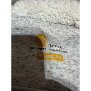 Carhartt Zip Hoodie Women Large Gray Sherpa Lined Relaxed Fit Workwear Gorpcore thumbnail 6