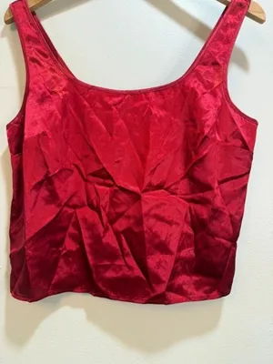 Victoria's Secret Satin Slinky Coquette Dainty Glossy Shiny Flowy Tank thumbnail 3