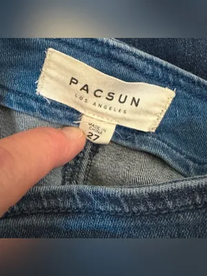 PACSUN 2-Tone Dual Blue Panel Denim Stretch Mini Skirt, Size 27 thumbnail 5