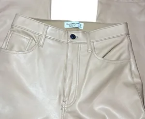 Abercrombie and Fitch Vegan Leather 90s Straight Ultra High Rise thumbnail 3