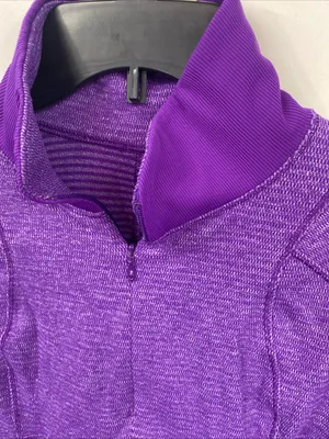 Lululemon Runderful Jacket 1/2 Zip Purple Women’s Pocket Thumbholes 8 outerwear thumbnail 2