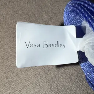 Vera Bradley Mural Garden Webbing Lanyard Blue White Logo 28561-V78 NWT thumbnail 2