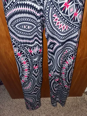 White Mark Aztec Boho Mandala Print loose Wide Legging Pants - Size Small thumbnail 3