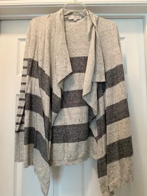 The Loft Striped Open-Front Women's Sweater Cardigan thumbnail 1